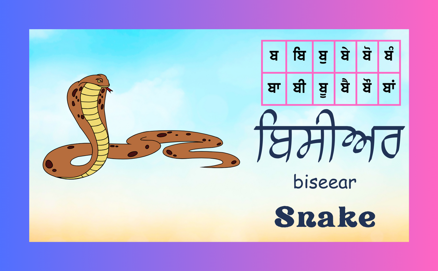 Gurmukhi Alphabets Flashcard set